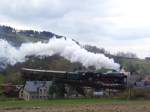 BR 50 3648-8 des SEM auf der Bergfahrt von Markersbach nach Scheibenberg. (Dezember 2007)