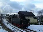 50 3648 fhrt am 20.10.08 aus dem Bahnhof Scheibenberg Richtung Schlettau aus.