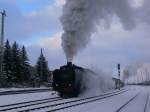 Br 50 3501 Ausfahrt in Arnstadt am 14.02.09