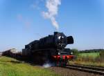 Die Halberstdter 50 3708-0 mit einem Foto-Gterzug auf dem Gelnde des BW-Stafurt.