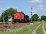 50 3610-8 und 202 822-3 am Abzweig Srichen in Horka am 04.06.2010