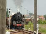 Die 50 3708-0 beim Tag der offenen Tr des BW Stafurt am 05.06.2010 mit einem kurzen Gterzug.