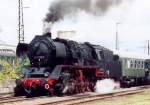 BR 50 3708 als Schlulok eines Pendelzuges zwischen dem BW Dresden Altstadt und dem Dresdner Hauptbahnhof zum Dampflokfest Dresden.