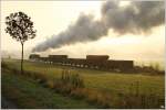 Nachschuss auf DGz 300 von Meiningen nach Zella-Mehlis, bespannt mit 50 3501 - Plandampf Werratal. 
Wernshausen 29.10.2011

