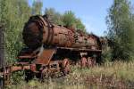 Der Torso von 50 3693 am 16.09.2012 im Bw Falkenberg Oberer Bahnhof.