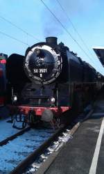 50 3501 mit einem Sonderzug aus Meiningen am 08.12.2012 in Coburg.