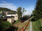 Am 05.10.13 fuhr die Erzgebirgische Aussichtsbahn wieder von Schwarzenberg nach Annaberg und zurck.