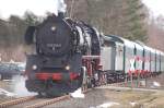 Sonderzeug vom Bahnhof Helmstedt in Richtung Weferlingen  Febuar 2010