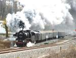 50 3648 am 3.2.07 bei der Ausfahrt aus dem Bahnhof Aue (Sachs.)