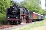 50 3501-9+346 001-6(hinten)mit PRE 81257 von Bergen auf Rgen nach Lauterbach Mole bei der Einfahrt in Putbus.31.05.2015