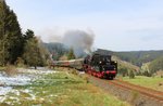 50 3501 fuhr am 30.04.16 einen Sonderzug von Meiningen nach Neuhaus am Rennweg.