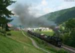 50 2740 mit dem DPE 92207(Karlsruhe Hbf-Seebrugg) und im Schlepp E44 170 am Schluss bei Gutach 25.7.10