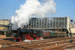 50 3648 verlsst am 24.02.07 bei herrlichem Fotowetter mit ihrem Sonderzug nach Johanngeorgenstadt den Chemnitzer Hbf.