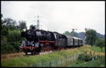 Einfahrt der 60622 am 26.6.1993 mit einem Sonderzug nach Jagstfeld in Grombach.