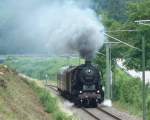 02.07.2011 - BR50 2740 - Dampfsonderzug (10 Jahre Enztalradweg)auf dem Weg nach Bad Wildbad kurz vor Neuenbrg