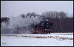 503555 war 5.1.1997 auf der WLE bei Diestedde mit einem Sonderzug von Eisenbahntraditon nach Warstein unterwegs.