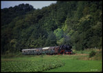 Untere Kochertalbahn am 13.08.1989: 50622 mit Sonderzug nach Ohrnberg bei Möglingen.