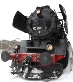 Das typische Reko-Lok Gesicht von 50 3648-8 am 14.02.09 in Bahnhof Annaberg-Buchholz Sd.