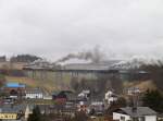 Der Sonderzug zum vorlufigen Abschied der 50 3648 auf dem Markersbacher Viadukt.