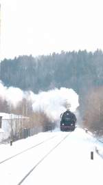 SEM Lok mit Sonderzug Chemnitz-Johanngeorgenstadt am 20.02.2005 in Burkhardtsdorf