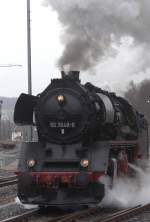 50 3648-8 verlsst am 28.03.09 den Bahnhof Schlettau in Richtung Annaberg-Buchholz.