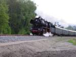 50 3648 mit dem Pingstsonderzug bei der durchfahrt im Hp Meinersdorf