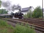 SEM 50 3648 mit dem Sonderzug bei der Abfahrt in Schwarzenberg