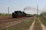 Die Schwarzenberger 50 3616 am 24.04.2011 unterwegs nach Jocketa.Hier aus Zwickau(Sachs.)Hbf.