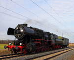 52 8195-1 Fränkische Museums-Eisenbahn bei Bad Staffelstein am 25.02.2017.