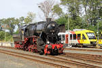 Am 11.09.2016 war wieder mal ein Zug der Historischen Eisenbahn Frankfurt im Hintertaunus  unterwegs, der Bahnhof Grävenwiesbach ist hier die letzte Möglichkeit, die 52 4867 umzusetzen.