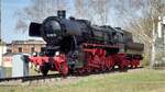 Die äußerlich sehr gepflegte 52 5679 im Brandenburgischen Eisenbahnmuseum in Falkenberg /Elster.