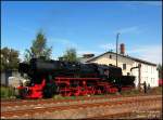 Lok 52 8029 beim Wassernehmen whrend des kleinen Bw-Festes in Nossen, 22.09.07.