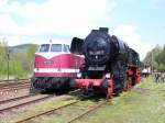 BR 52 8133-7 nud BR 118 776-4 im Eisenbahnmuseum Schwarzenberg am 03.05.08.