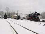 50 3648 und 52 8154 im Eisenbahnmuseum Schwarzenberg am 13.12.08.