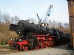 52 8177-9 der Dampflokfreunde Berlin vor dem Kohlekran im BW Dresden Altstadt.Zur Saisonerffnung am 21.03.09