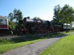 Die Dampflock 52 8012 der Wutachtalbahn (Sauschwnzlebahn) abgestellt vor dem Bahnhof von Blumberg/Zollhaus aufgenommen am 13.06.09.