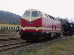 Br 119 158-4 & Br 52 8079-7 beim Bahnhofsfest in Nossen, Osterwochenende 2007.