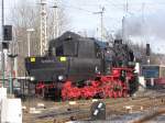 Lokumlauf der BR 52 in Knigs Wusterhausen am 07.03.2010 bei einer Sonderfahrt durchs Oderbruch