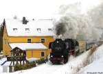 52 8079 war am 20.02.2010 mit dem Sonderzug des Lausitzer Dampflokclubs u.a.