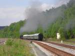 52 8154-8 fuhr am 14.05.11 von Leipzig nach Adorf, hier zusehen im Bahnhof Adorf bei der Rckfahrt nach Leipzig.