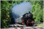 ‎52.7596 der EF Zollernbahn mit dem Sonderzug von Stuttgart nach Lun u Rakovnka am 15.6.2012 bei der Tunnelkette in Velden, bis zur tschechischen Grenze als DPE 91409 unterwegs.