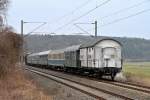 Dampfsonderzug E 75918 / E 75919  Burg Eppstein  mit der 52 4867 der Historischen Eisenbahn - 03.03.2013  --  Tender voraus nach Limburg, zwischen Lindenholzhausen und Niederbrechen -- Weitere Fotos