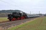 Dampfsonderzug E 75918 / E 75919  Burg Eppstein  mit der 52 4867 der Historischen Eisenbahn - 03.03.2013  --  Tender voraus nach Limburg, zwischen Lindenholzhausen und Niederbrechen -- Weitere Fotos