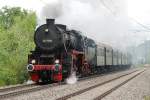 BR 52 7596 der EFZ unterwegs fr die GES als  Feuriger Elias  hier kurz nach Leonberg am 12.05.2013