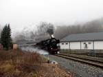 52 8154 mit Sonderzug - DPE 87401 - aus Leipzig, zur Bergparade nach Annaberg in Annaberg unt.Bhf (23.12.2006)