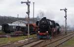 03.04.2015, 52 8131-6, Osterfahrten auf der Zellwaldbahn zwischen Nossen und Freiberg (Sachs.) - hier im Bahnhof Nossen