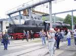 524867 beim Kohlebunkern im RAW Meiningen, Dampfloktag 06.09.2003