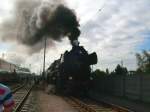 52 8154 hat gerade den Pendelzug von Delitzsch unterer Bf ins Festgelnde gebracht. Fotografiert am 30.08.08.