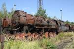 Der Torso von 52 8100 am 16.09.2012 im Bw Falkenberg Oberer Bahnhof.