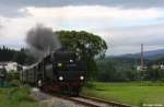 BEM 52 8168-8 vor Sonderzug Viechtach - Mnchen, ehem. KBS 866 Lokalbahn Blaibach - Viechtach - Gotteszell, fotografiert in Teisnach / Unterberging am 02.06.2011